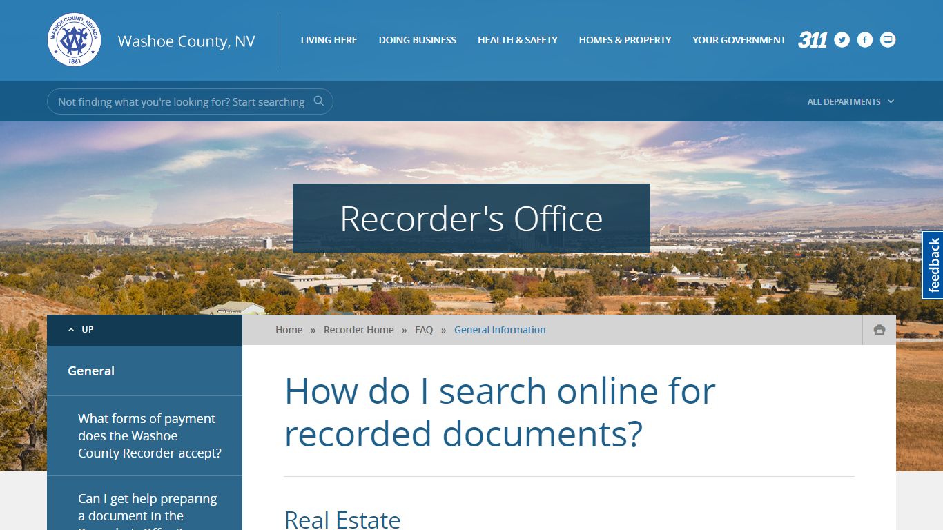 How do I search online for recorded documents? - Washoe County