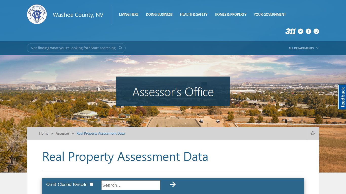 Real Property Assessment Data - Washoe County